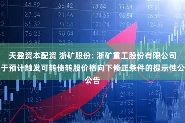 天盈资本配资 浙矿股份: 浙矿重工股份有限公司关于预计触发可转债转股价格向下修正条件的提示性公告